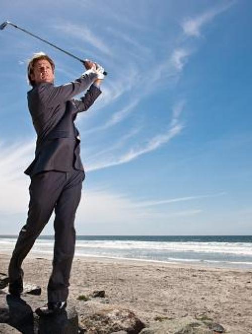 Golf shots at the beach