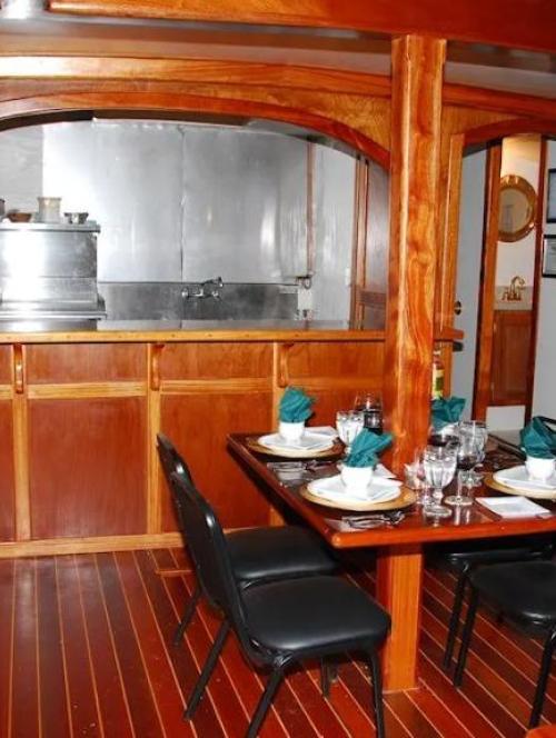 Halie & Matthew - Full Mahogany Salon Below Deck with Kitchen and Bar