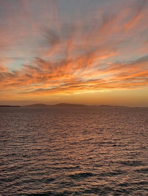 Sunset in Agios Ioannis Diakoftis,Mykonos Greece