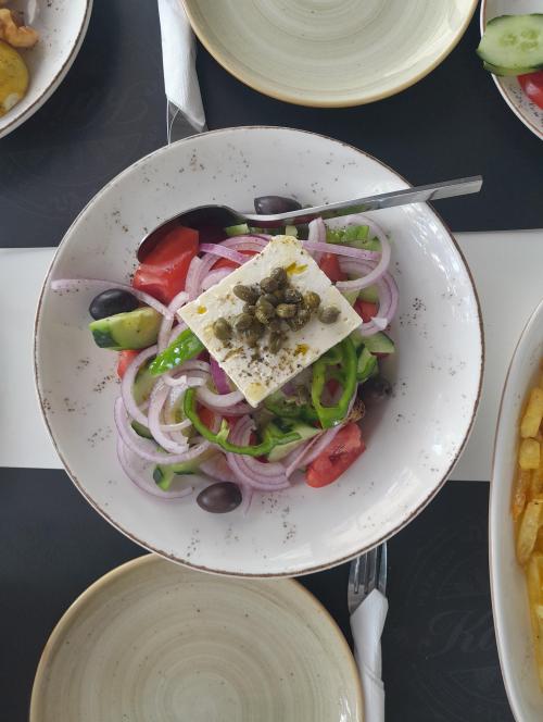Greek Salad-Day Pass in Mykonos&Greek Traditional Lunch